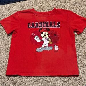 Disney Red Cardinals Mickey Mouse Kids Tee